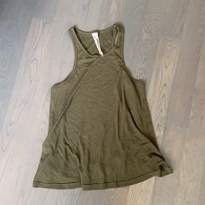 Green free people high neck ribbed tank